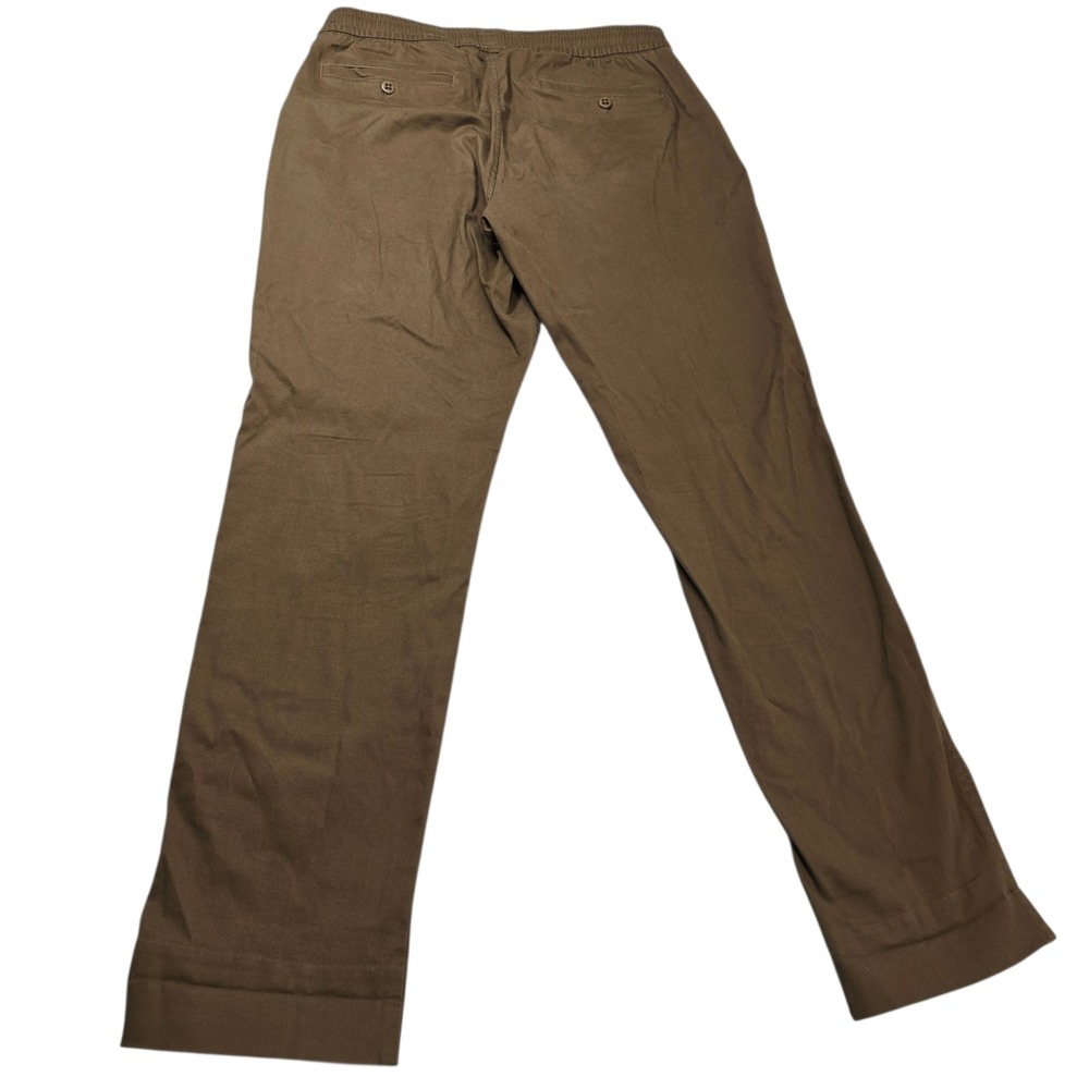 Abercrombie & Fitch Mens L Stretch Casual Pants Brown Elastic Waist‎ Trousers